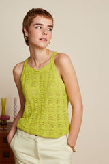 Sofie Top Scallop - Cress Yellow