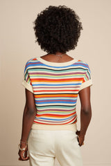 Boatneck Top Syd Stripe - Cream