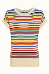 Boatneck Top Syd Stripe - Cream