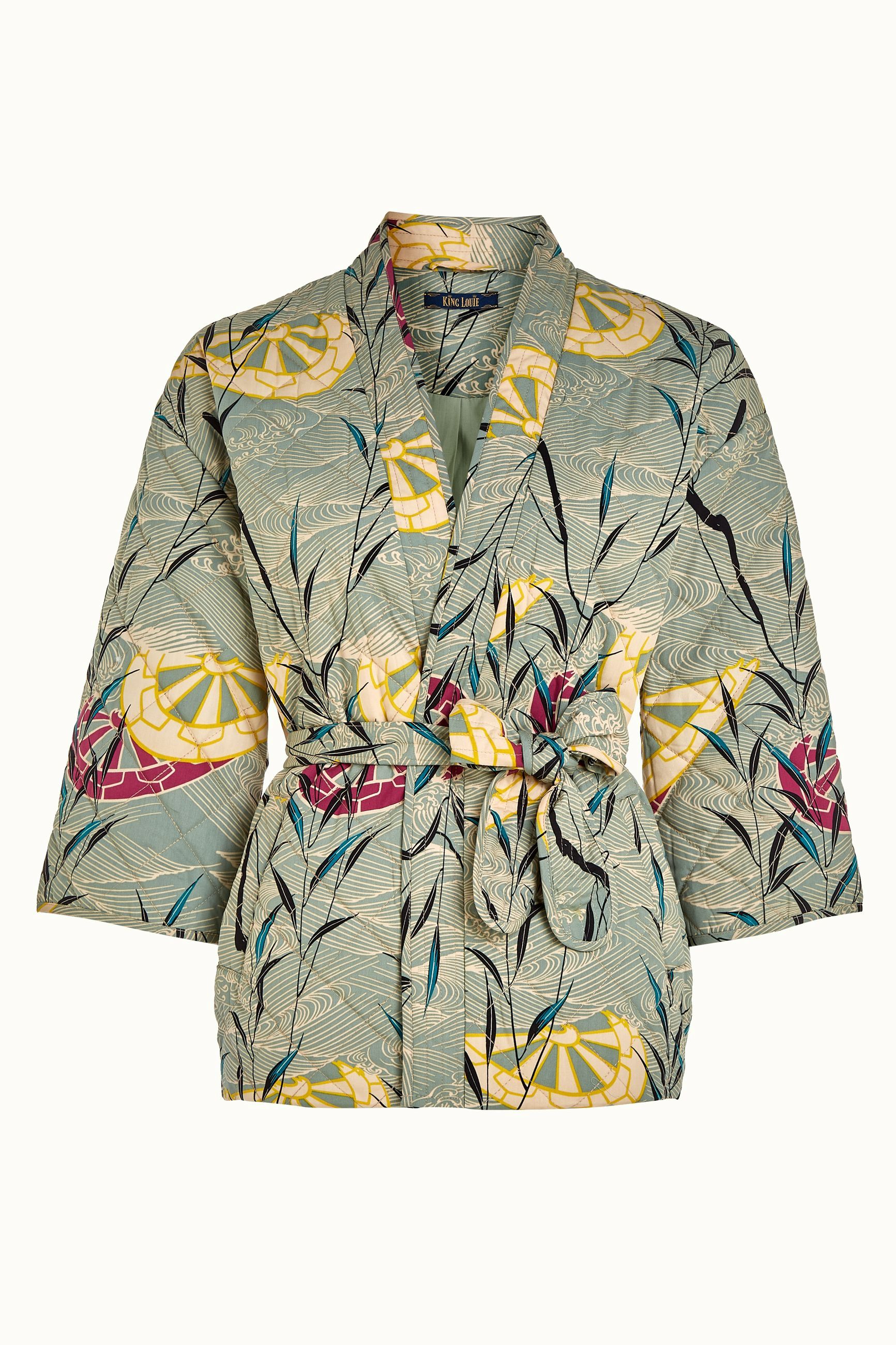 Kimono Jacket Quilted - Dusty Turquoise