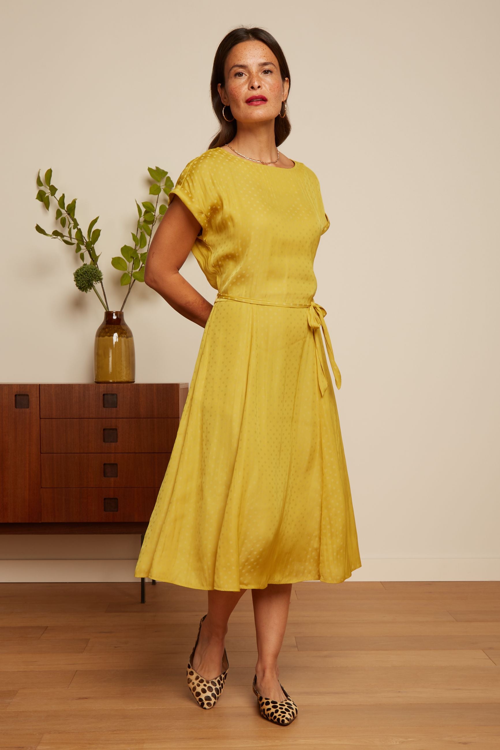 Betty Loose Fit Dress Bisque - Tuscan Yellow