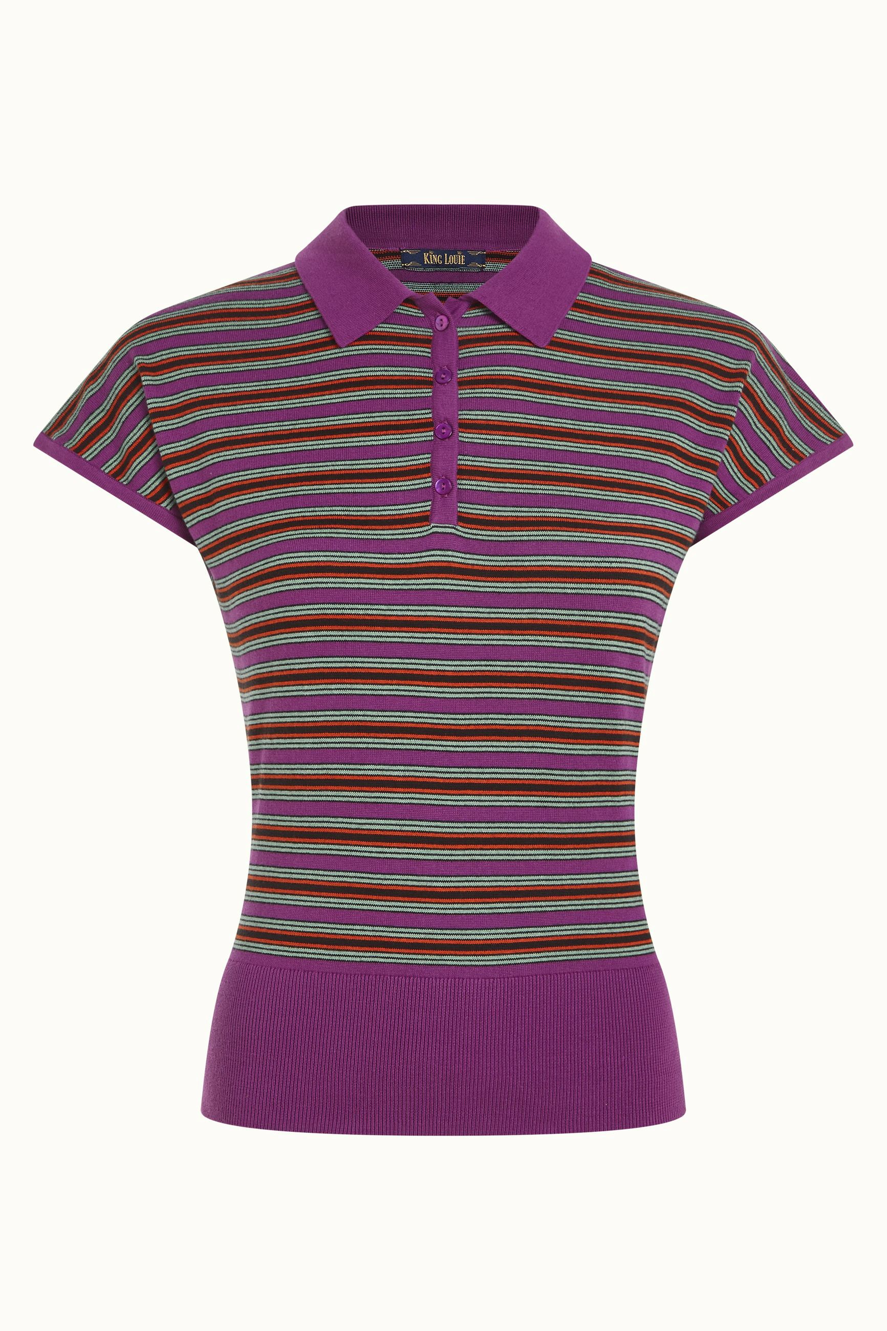 Ann Polo Top Bee Stripe - Sparkling Purple