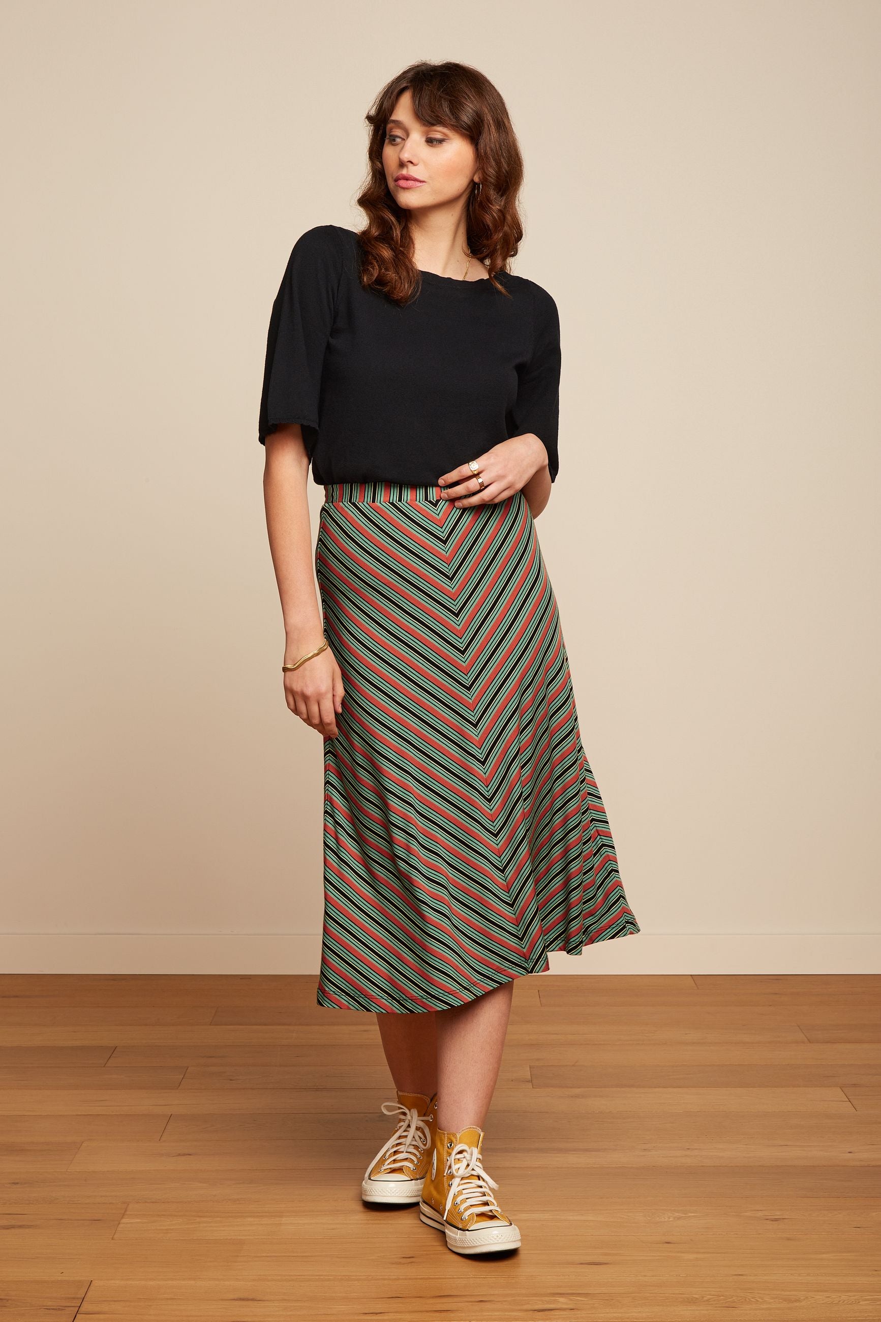 Juno Skirt Castillo Stripe - Black