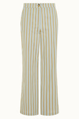 Ethel Pants Ash Stripe - Foam Green