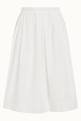 Suzette Pleat Skirt Rosa Broderie Anglaise - White