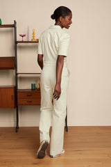 Garbo Zip Jumpsuit Marine - Ivory