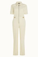 Garbo Zip Jumpsuit Marine - Ivory