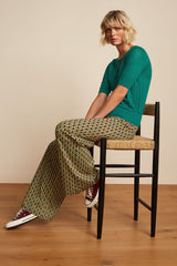 Sara Pants Indy - Delphinium Green