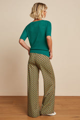 Sara Pants Indy - Delphinium Green