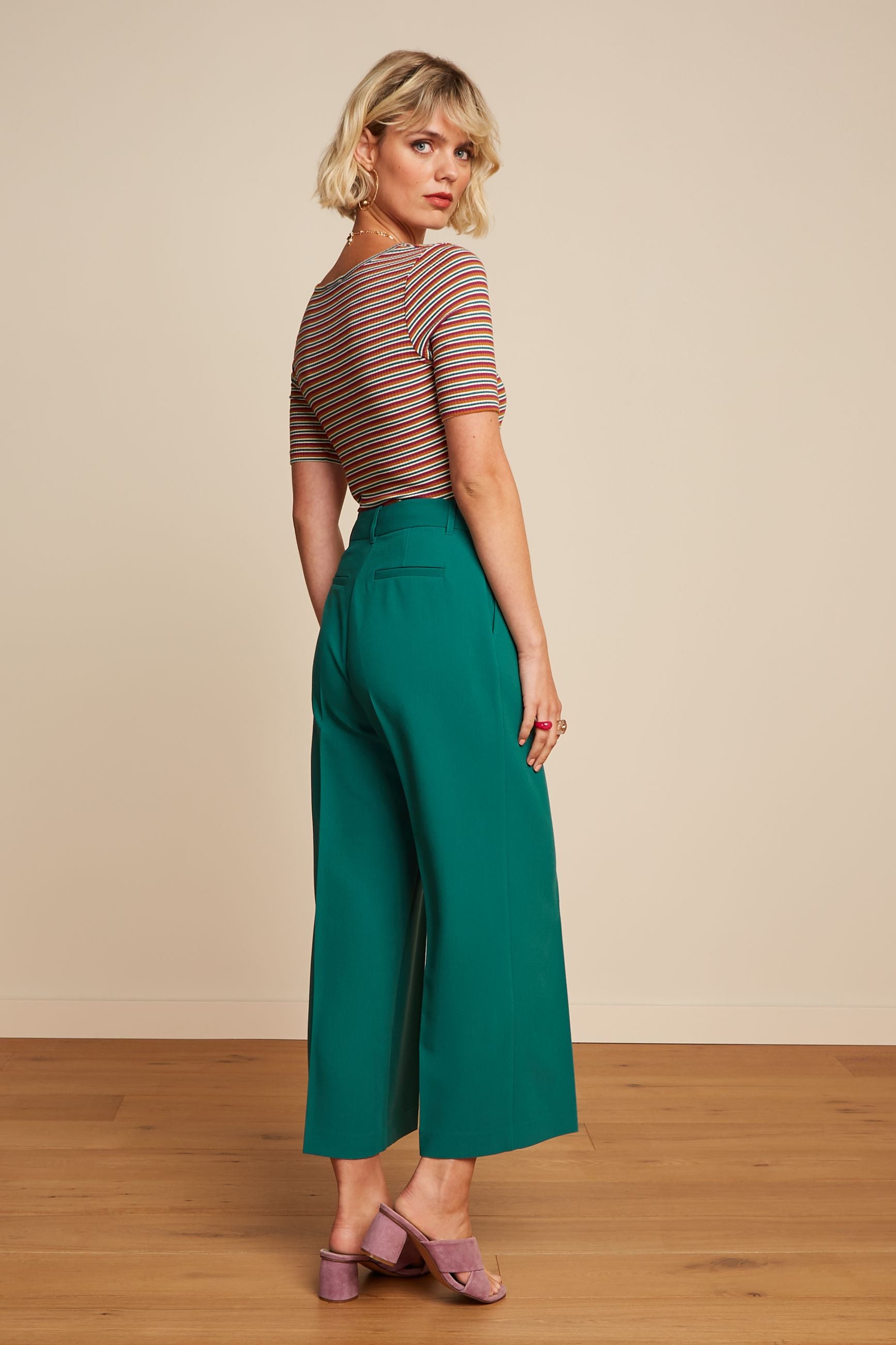 Carice V Top Jones Stripe - Ponderosa Green