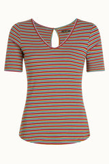 Carice V Top Jones Stripe - Ponderosa Green