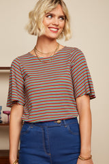 Lizzy Top Jones Stripe - Ponderosa Green