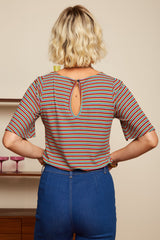 Lizzy Top Jones Stripe - Ponderosa Green