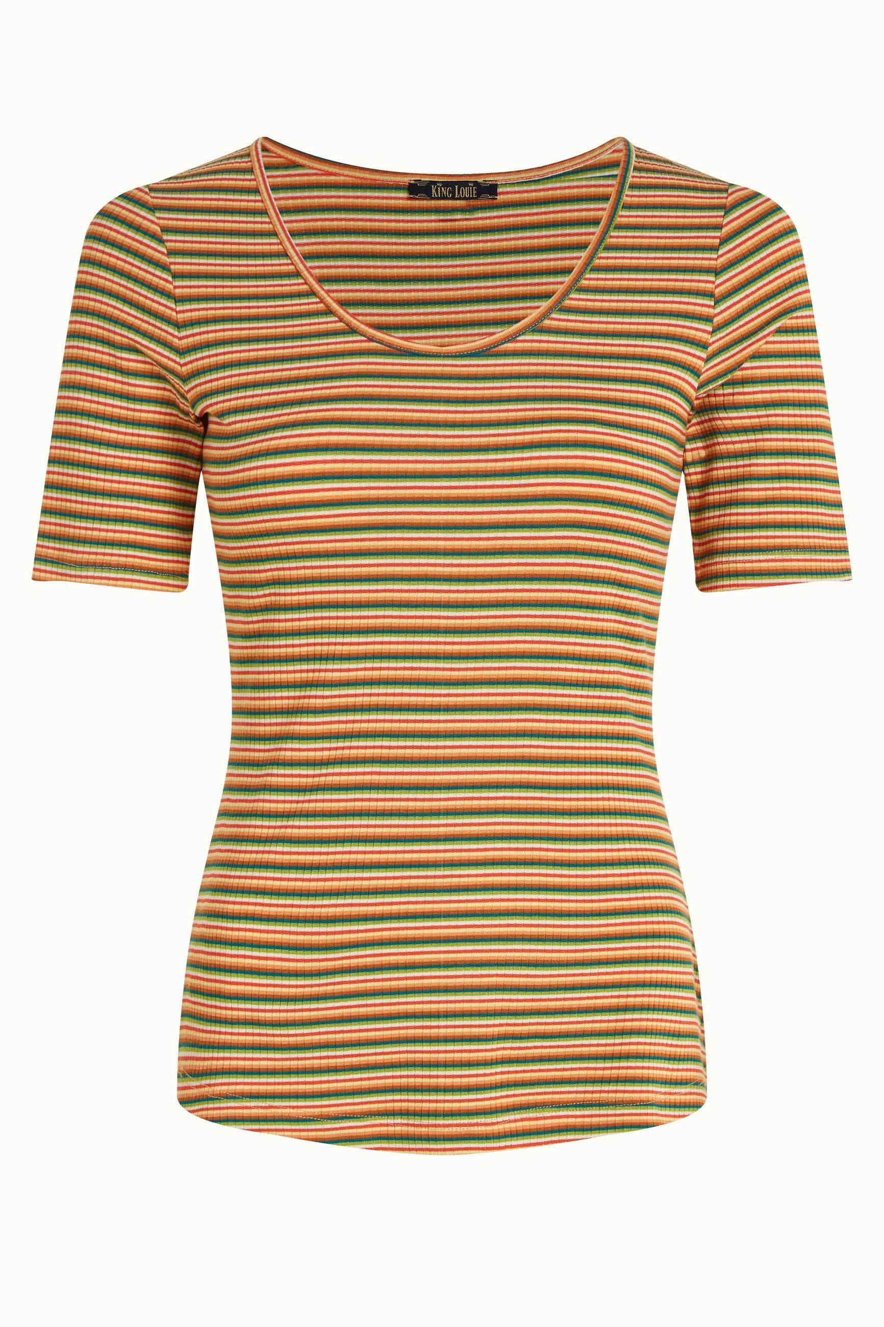 Carice Top Boxy Stripe - Ponderosa Green