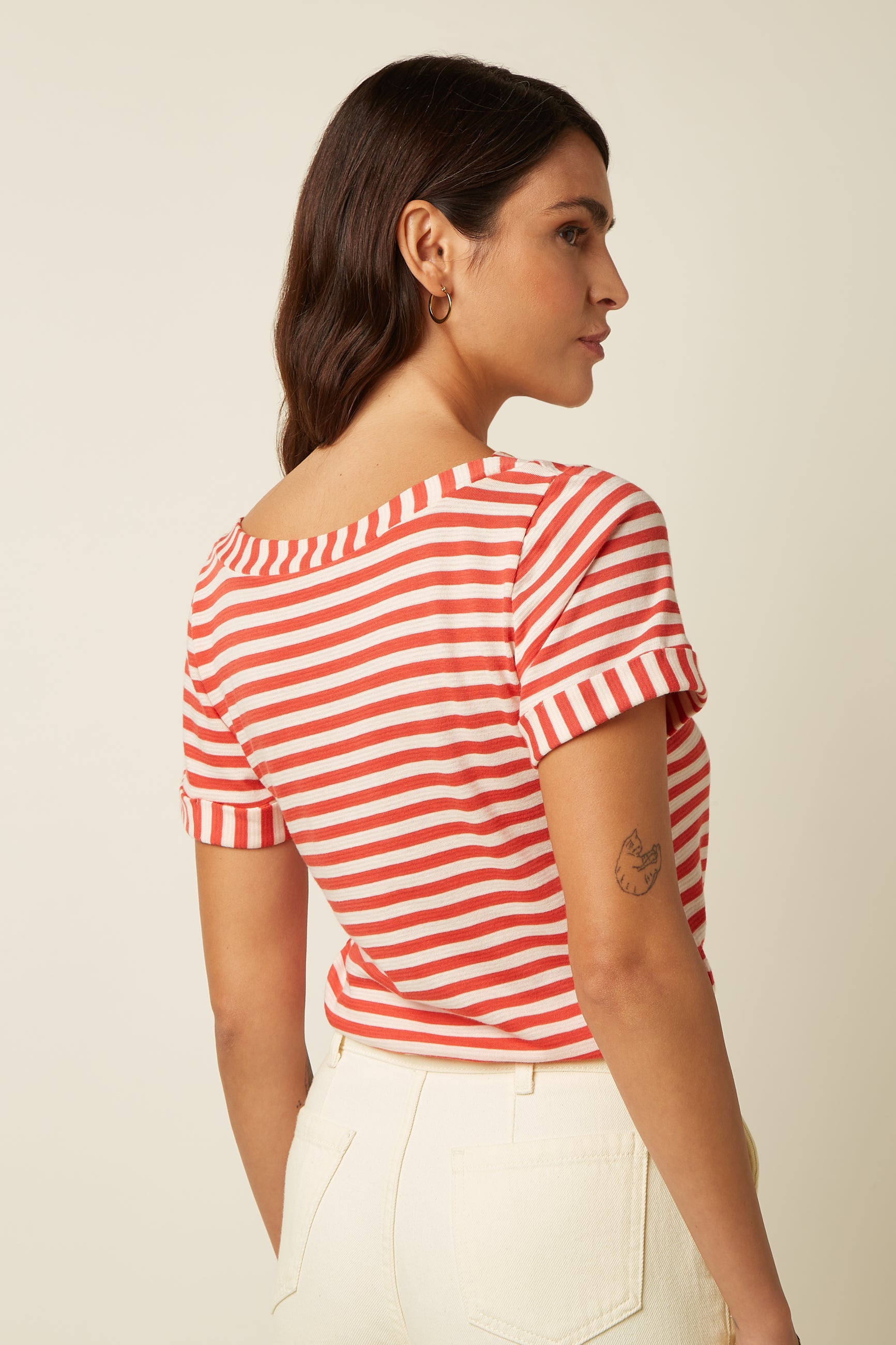 Boatneck Top Chopito Stripe - Summer Fig