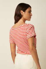 Boatneck Top Chopito Stripe - Summer Fig