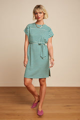 Vera Tunic Dress Chopito Stripe - Ponderosa Green