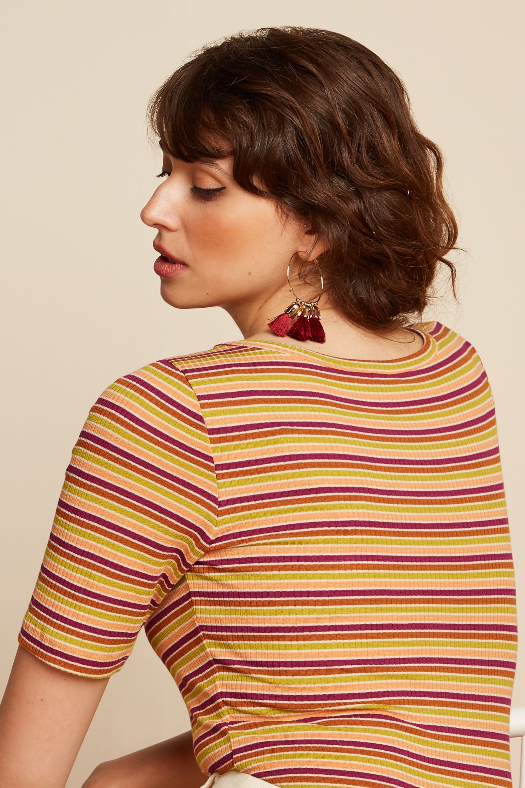 Lily Tee Cleo Stripe - Cream