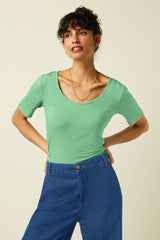 Carice Top Uni Rib - Minty Meadow