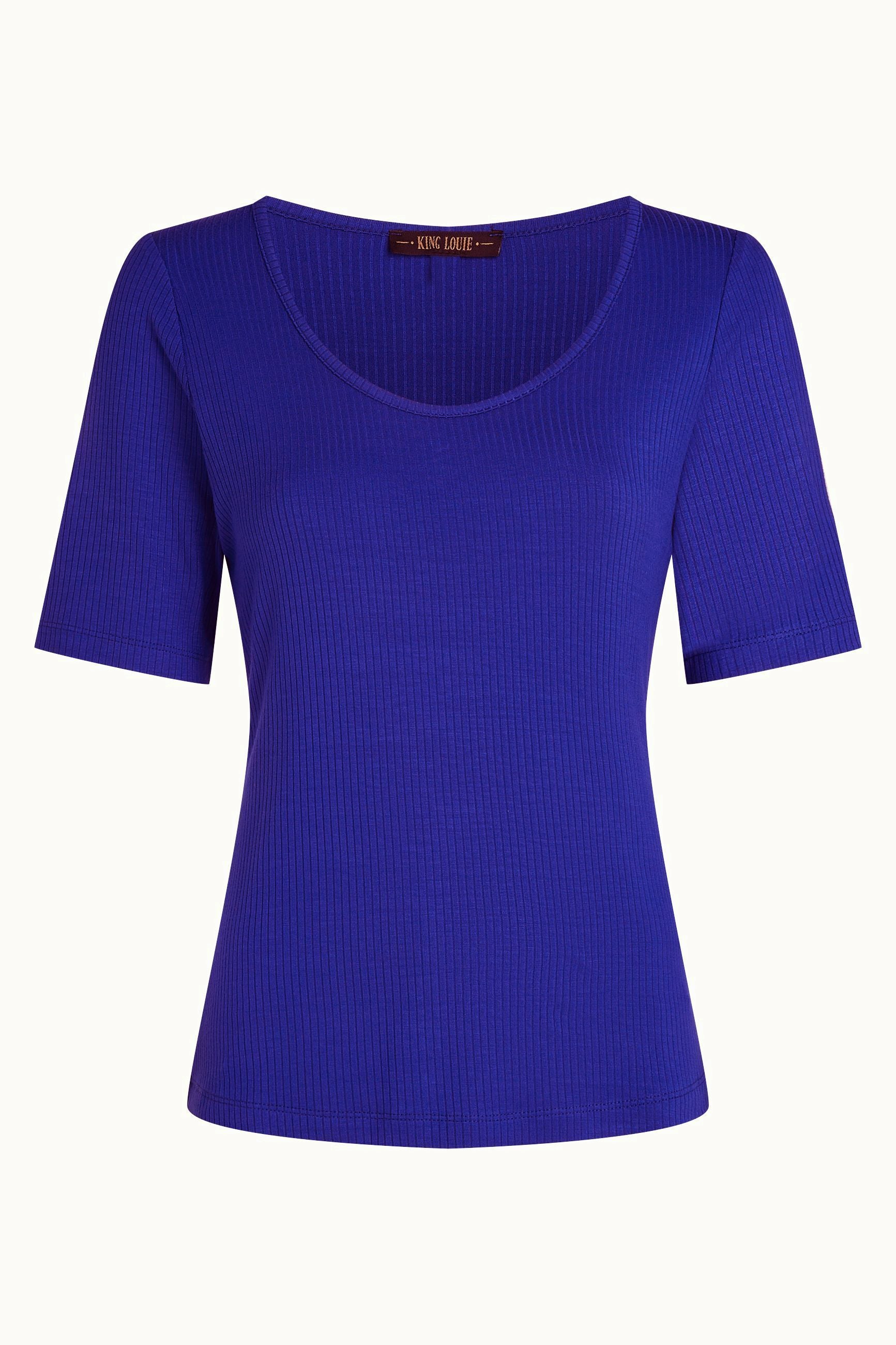 Carice Top Uni Rib - Bluing