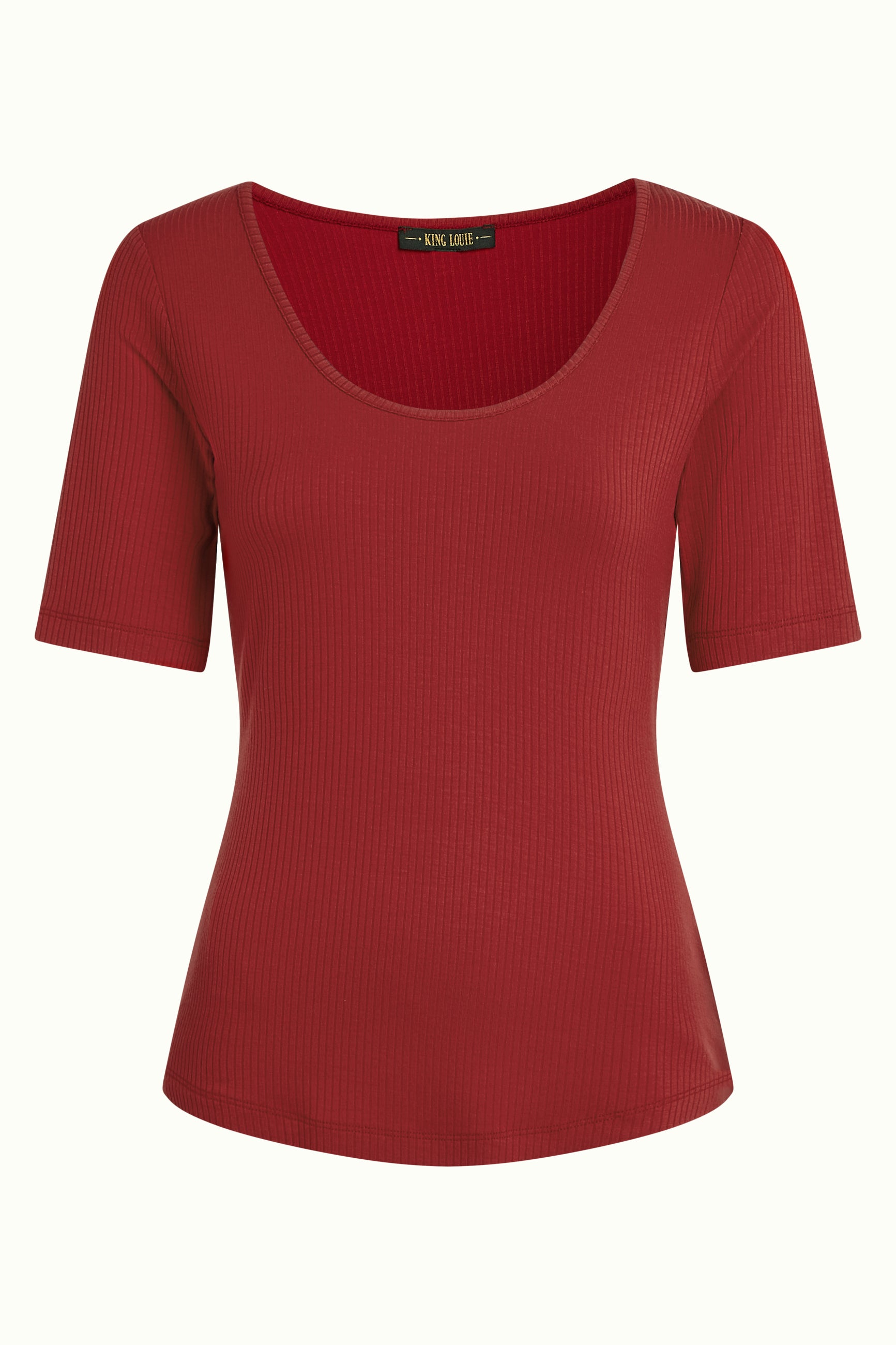 Carice Top Uni Rib - Chili Red