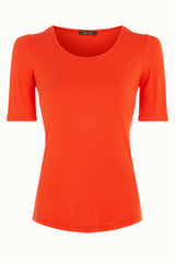 Carice Top Uni Rib - Sun Orange