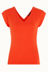 Double V Top Uni Rib - Sun Orange