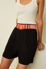 Striped Belt - Chili Red