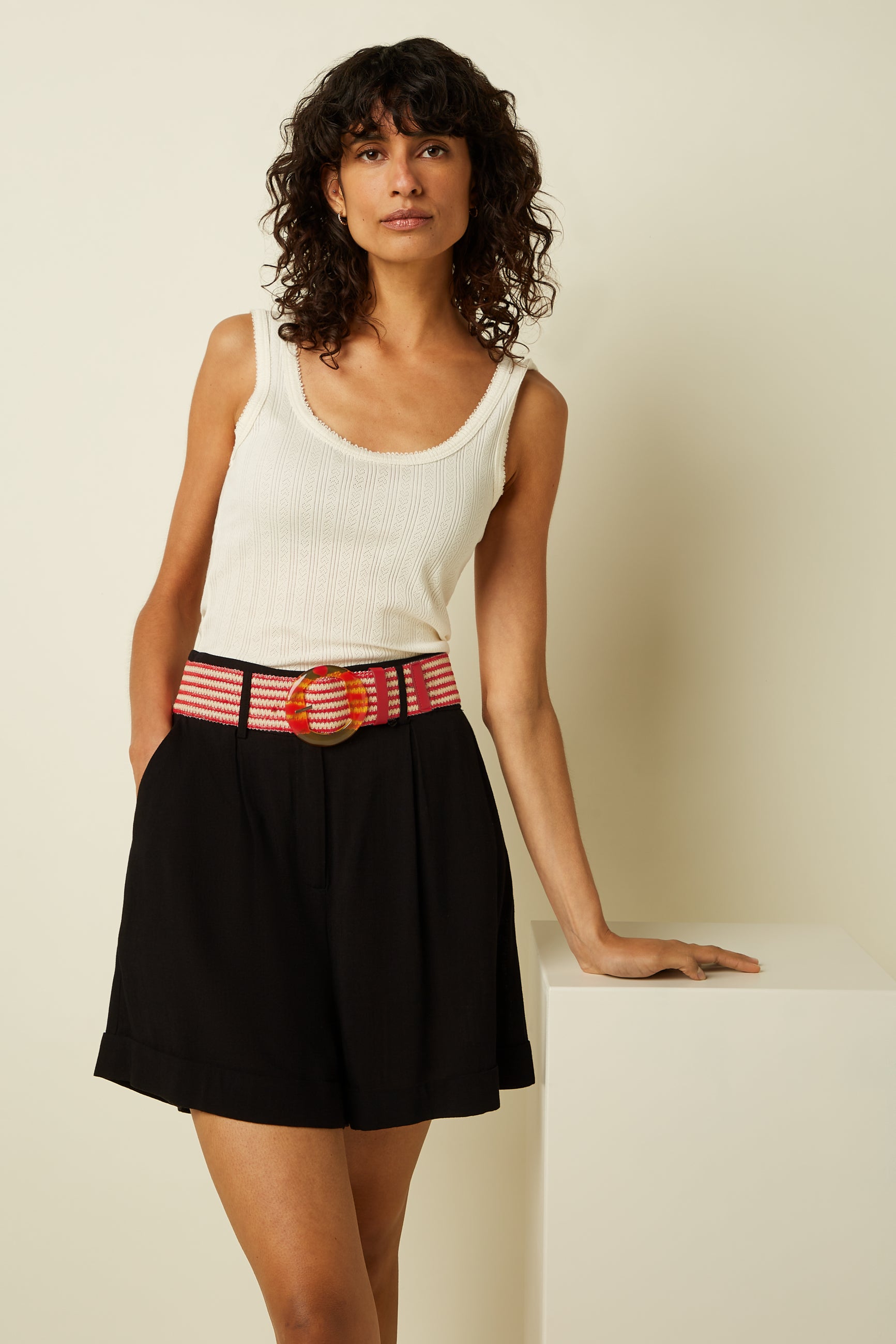 Striped Belt - Chili Red