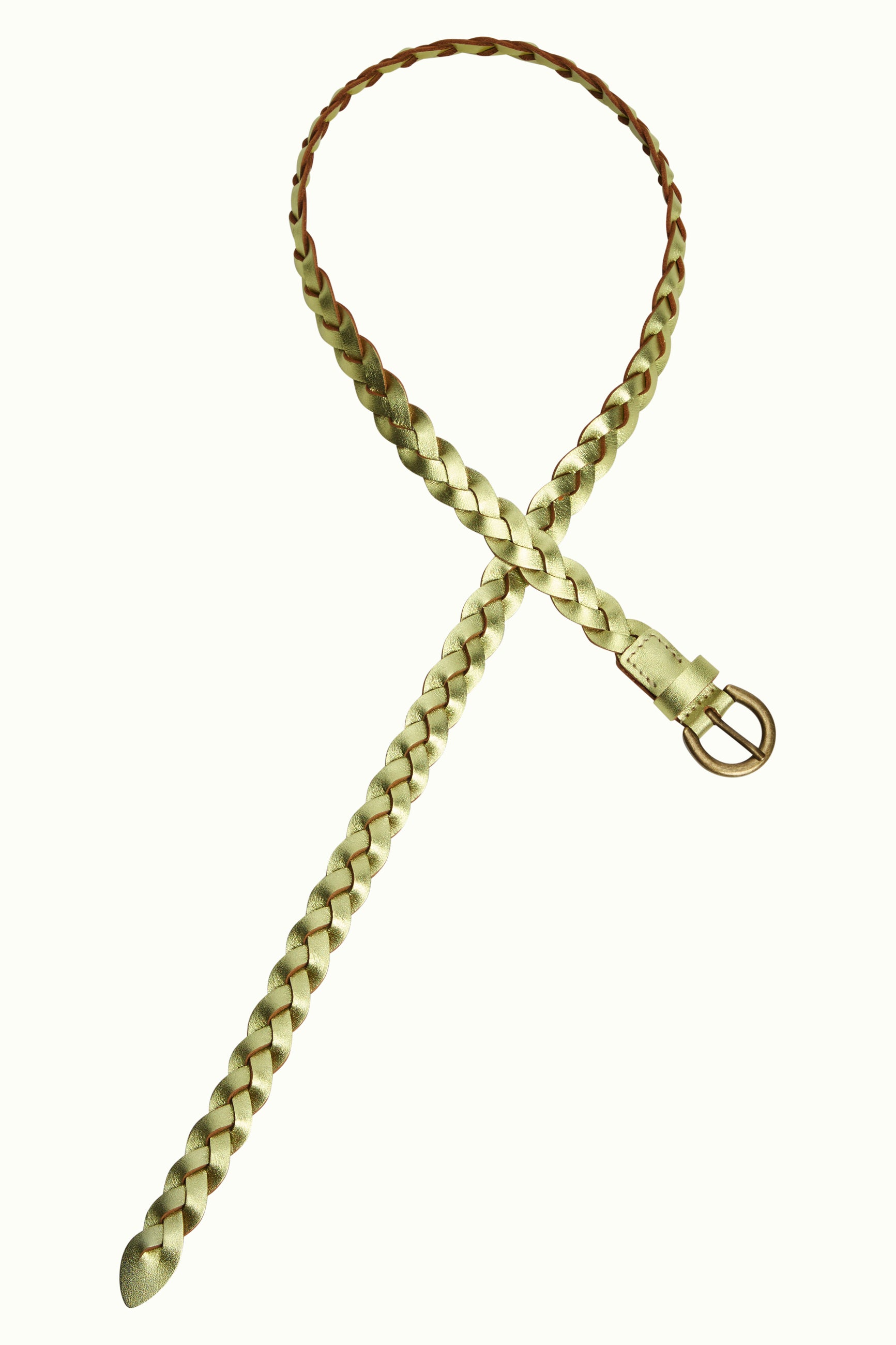 Glitter Braid Belt - Green Envy