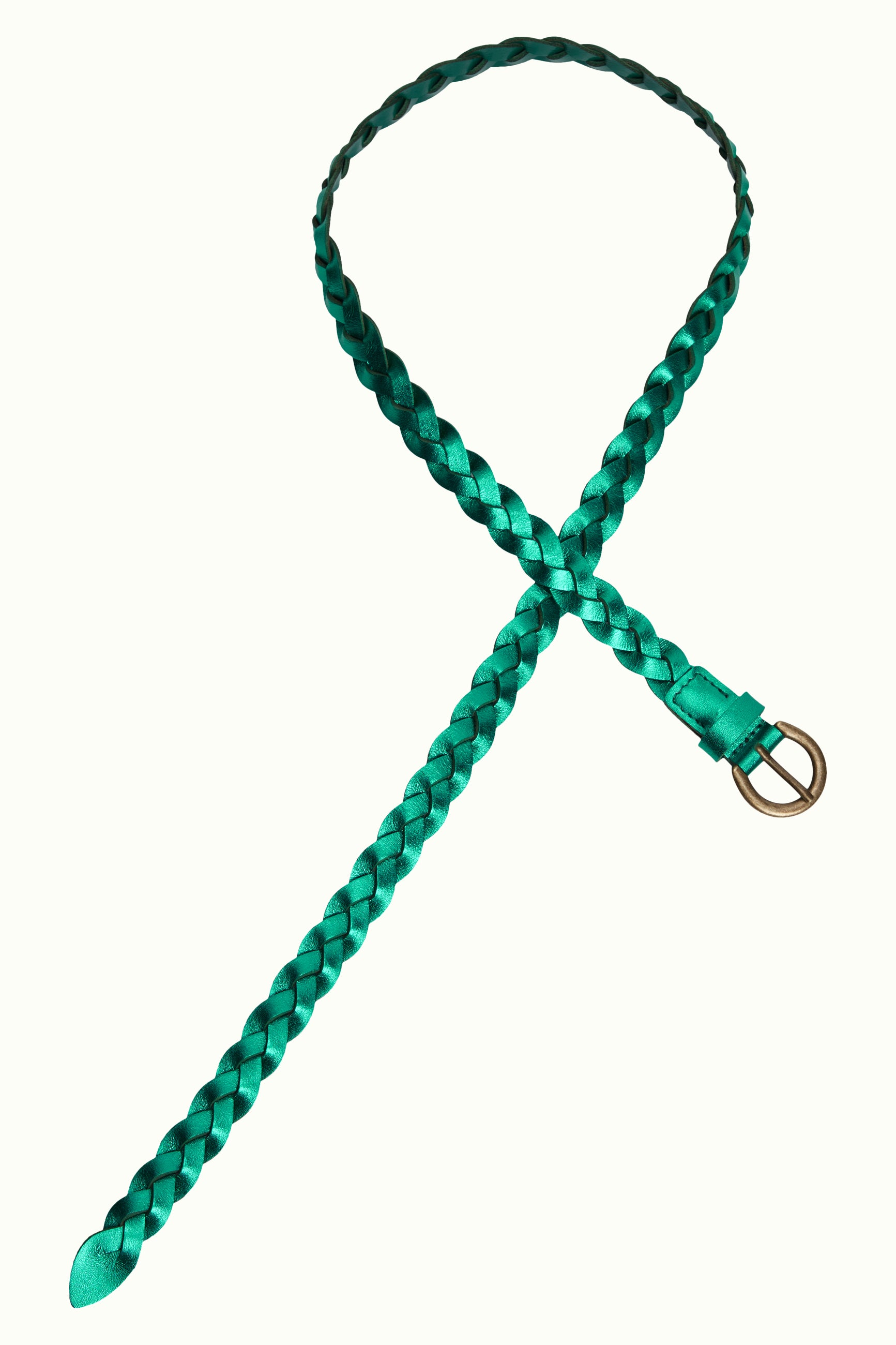 Glitter Braid Belt - Very Green