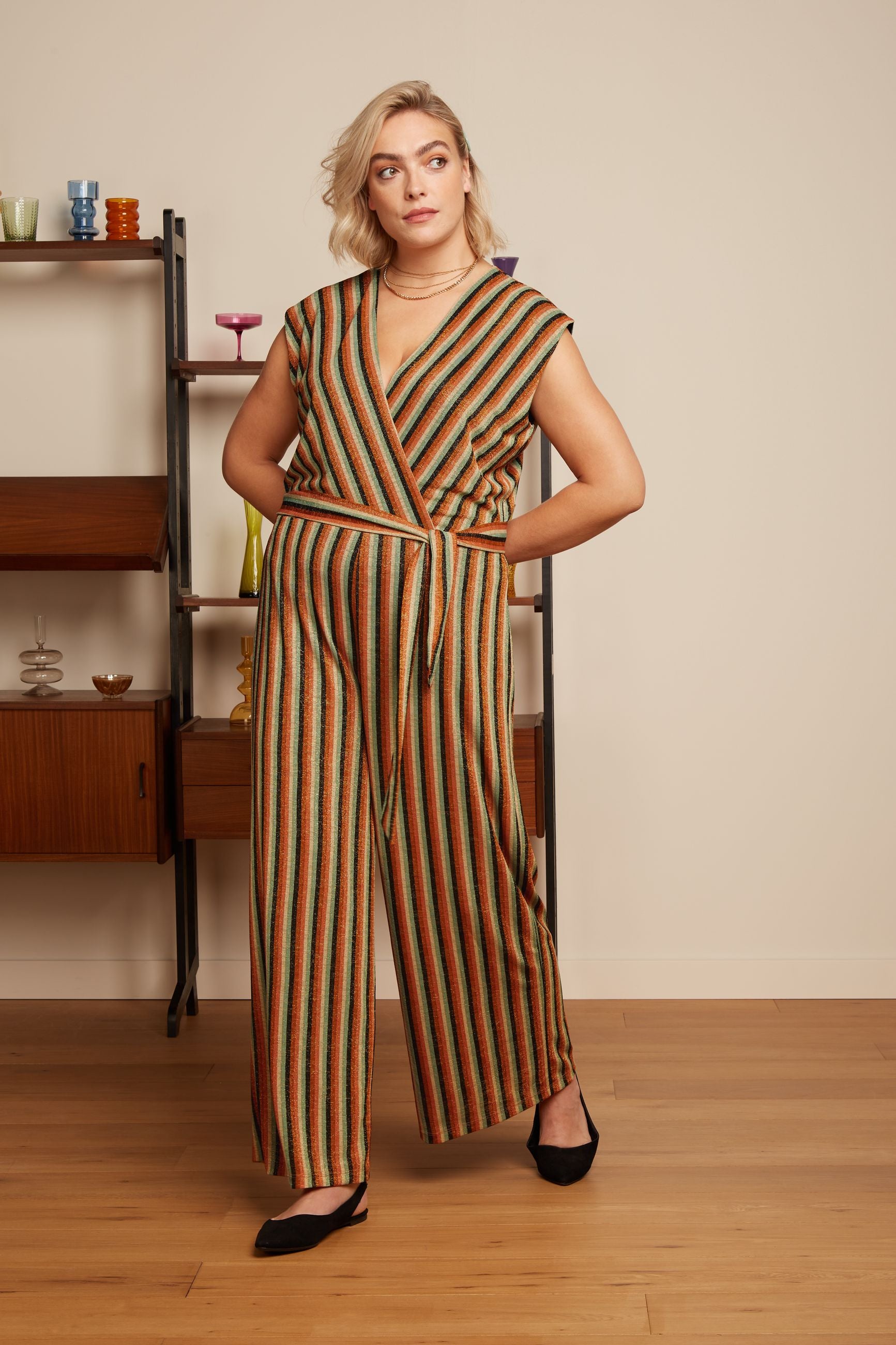 Mary Jumpsuit Piso Stripe - Black