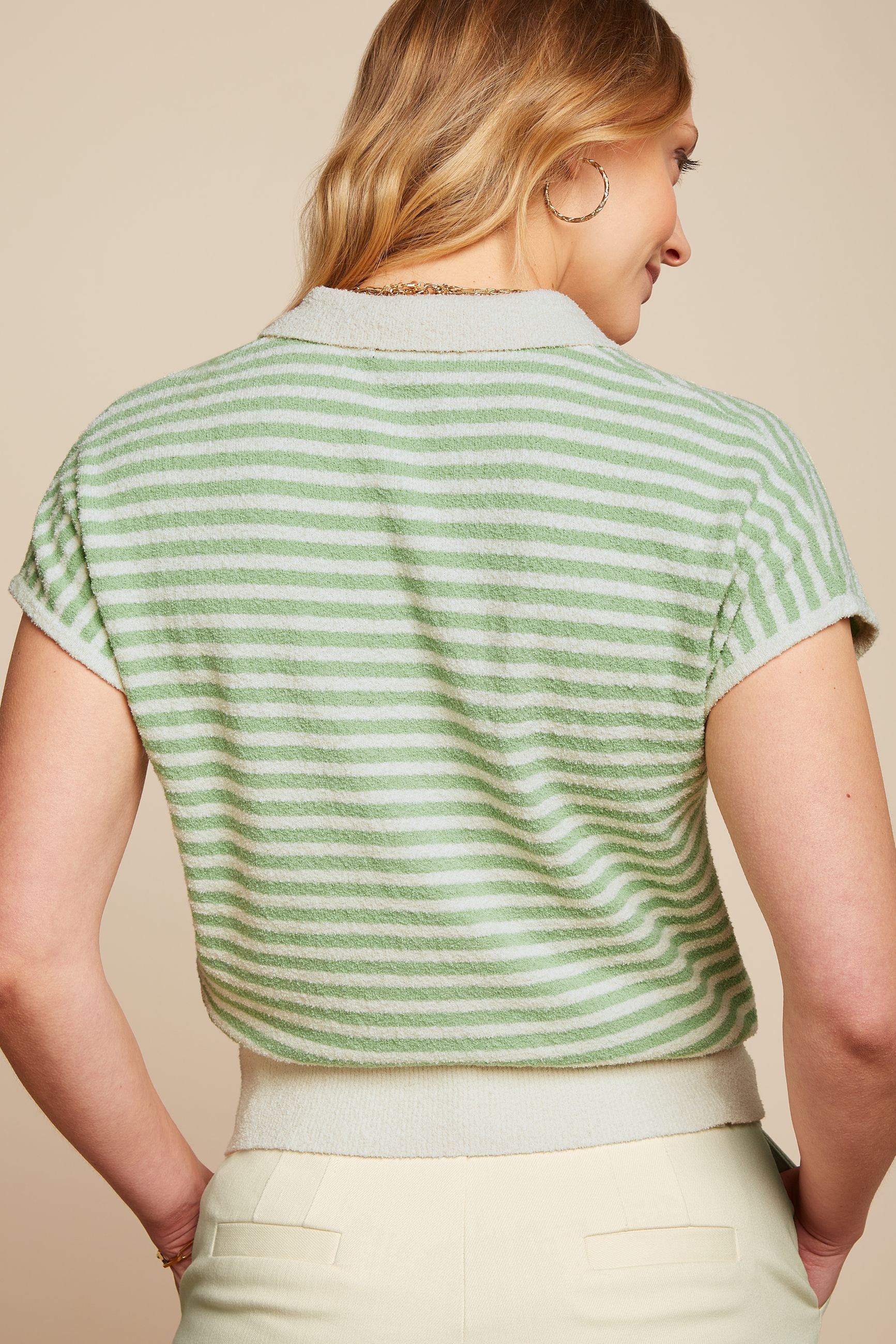 Ann Polo Top Dee Dee - Cameo Green