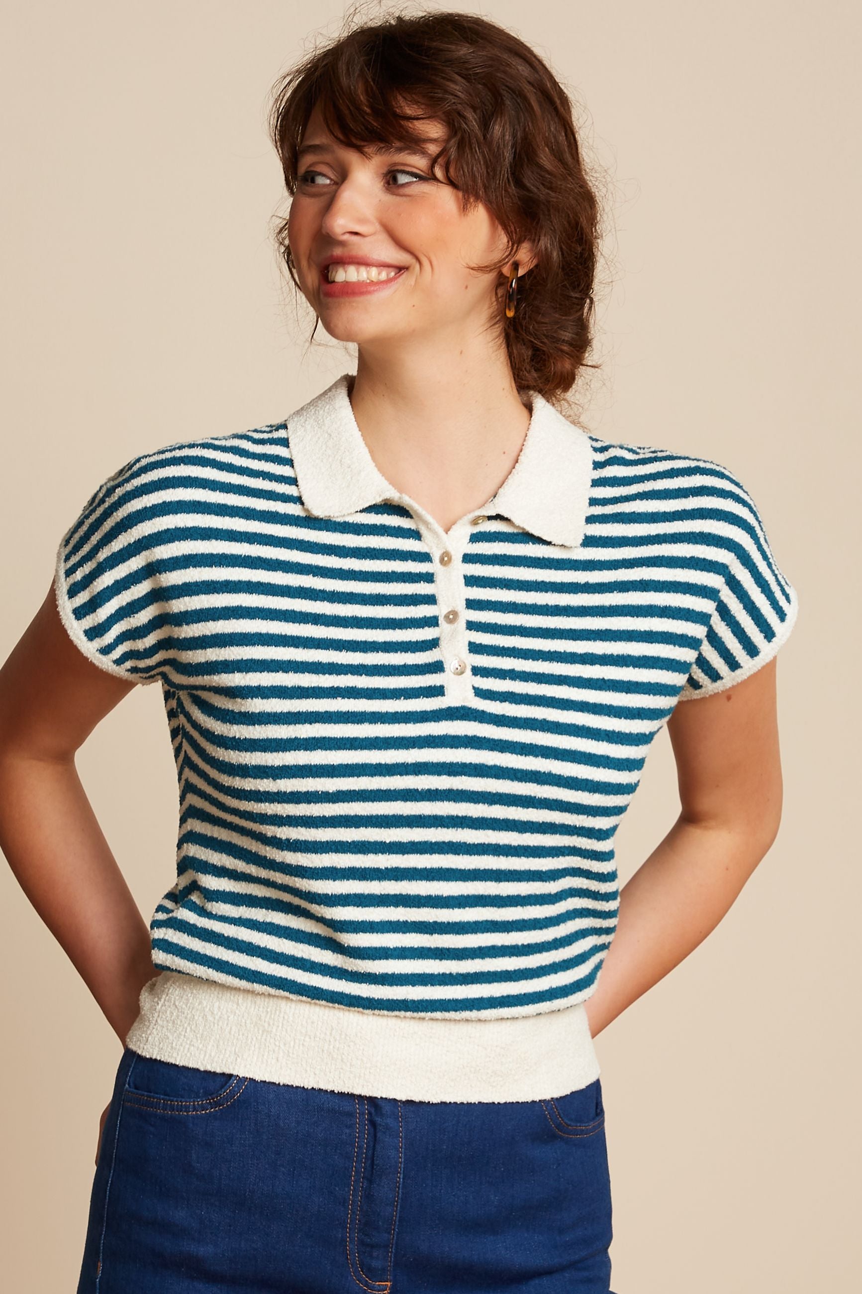 Ann Polo Top Dee Dee - Lapis Blue