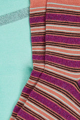 Half Socks 2-Pack Castillo Stripe - Vivid Purple