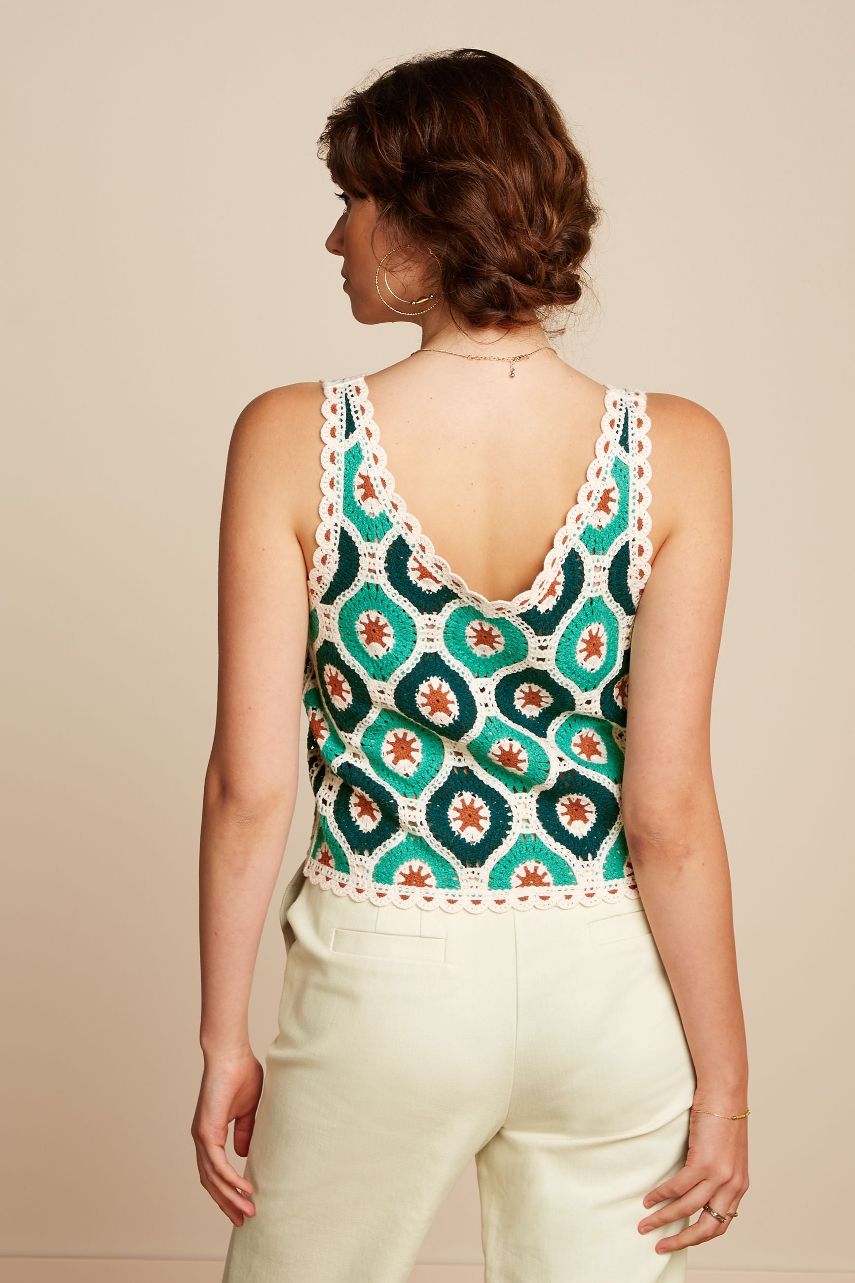 Janis Top Fray Crochet - Dragonfly Green