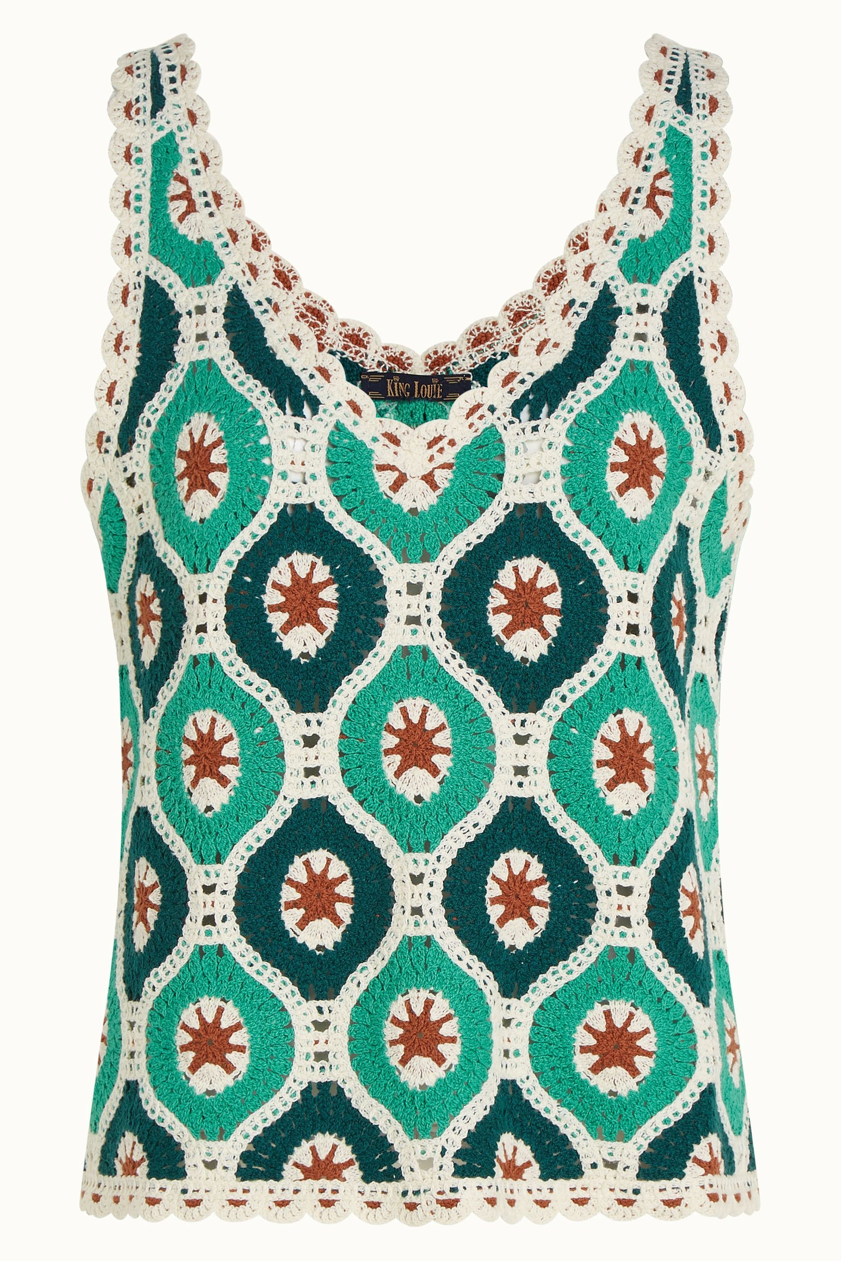 Janis Top Fray Crochet - Dragonfly Green