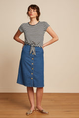 Marie Skirt Chambray - Denim Blue