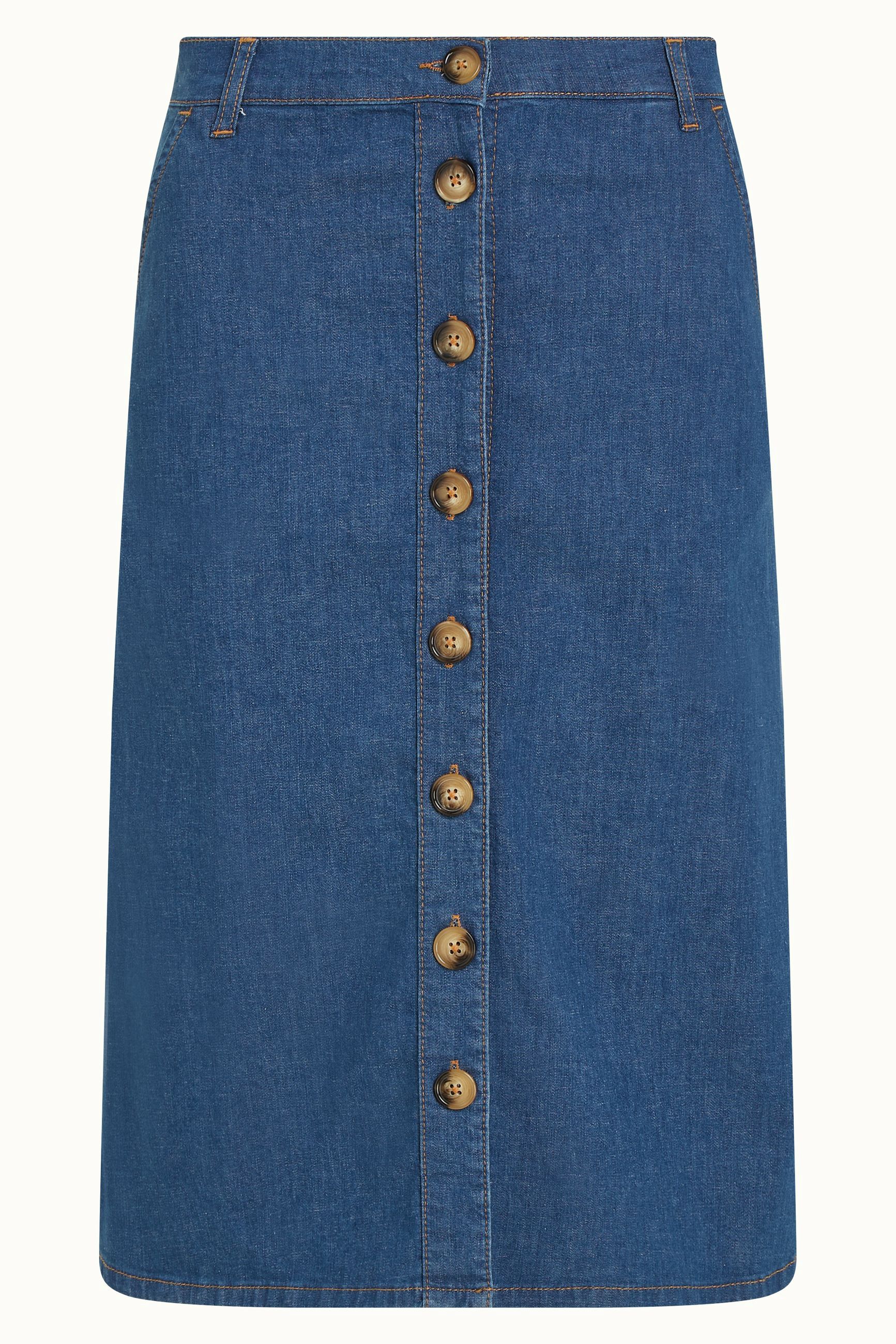 Marie Skirt Chambray - Denim Blue