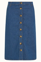 Marie Skirt Chambray - Denim Blue