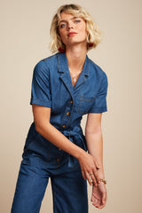 Gracie Jumpsuit Chambray - Denim Blue