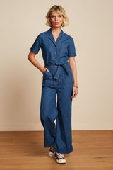 Gracie Jumpsuit Chambray - Denim Blue