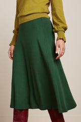 Juno Midi Skirt Milano Crepe - Forest Green