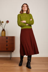 Juno Midi Skirt Milano Crepe - Sandelwood Brown