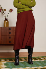 Juno Midi Skirt Milano Crepe - Sandelwood Brown