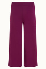 Border Palazzo Cropped Pants Milano Crepe - Caspia Purple