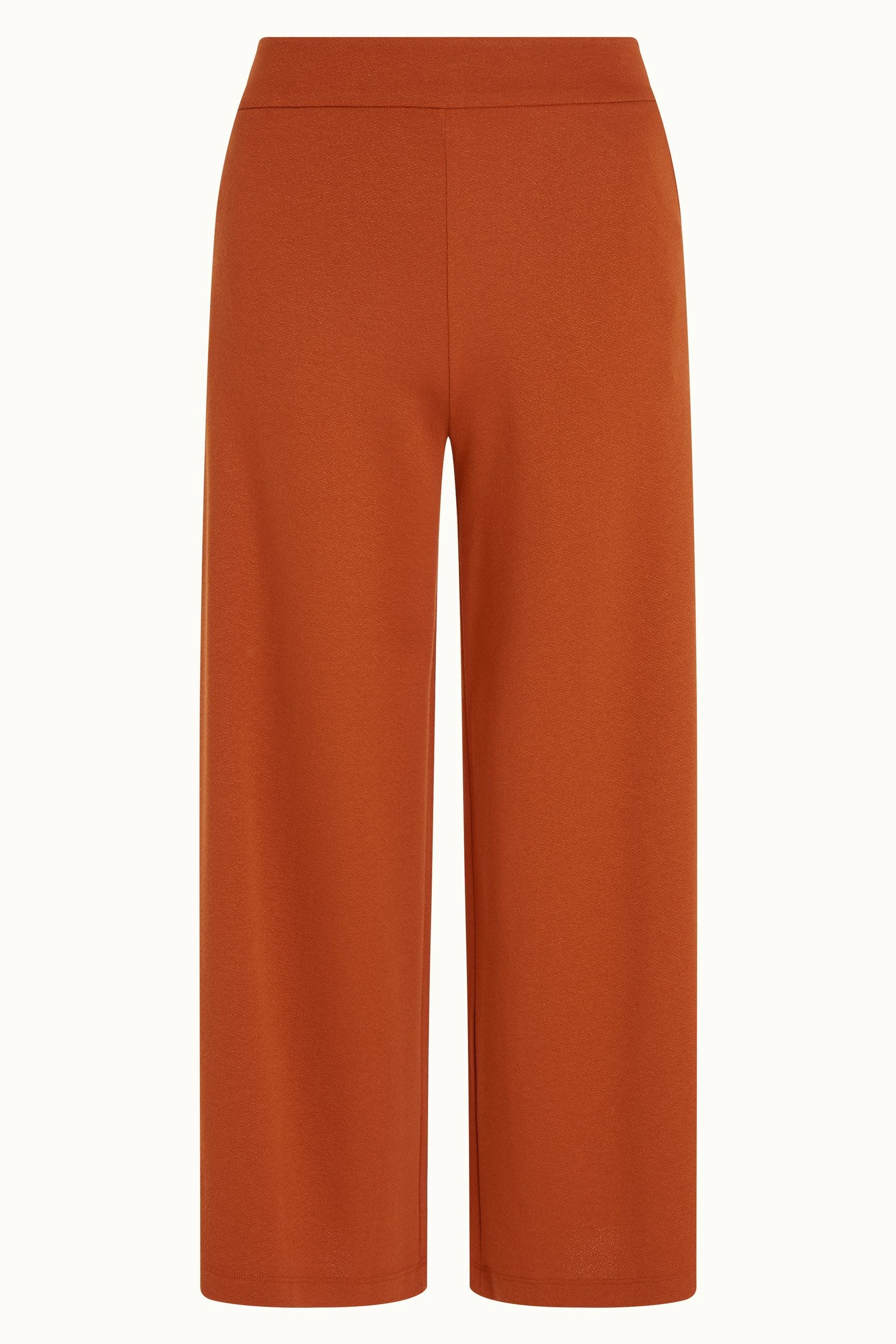 Border Palazzo Cropped Pants Milano Crepe - Caramel