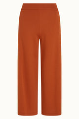 Border Palazzo Cropped Pants Milano Crepe - Caramel