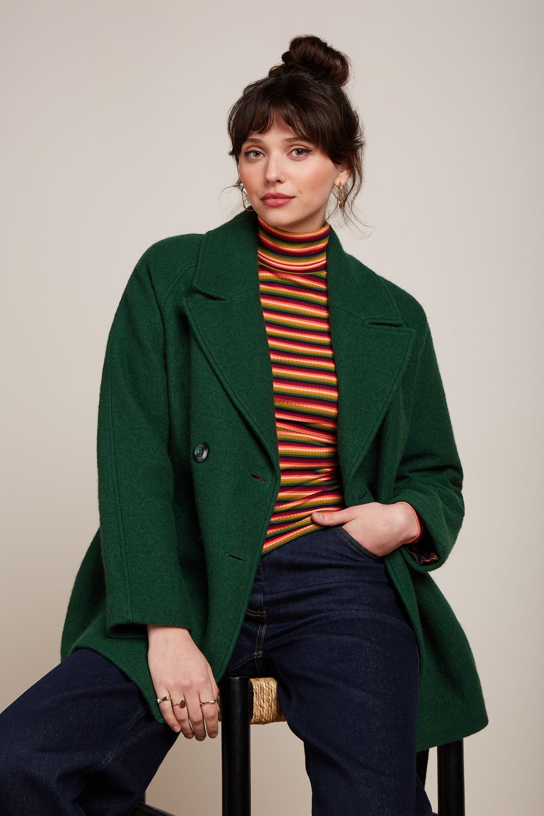 Maura Coat Short Kennedy - Forest Green