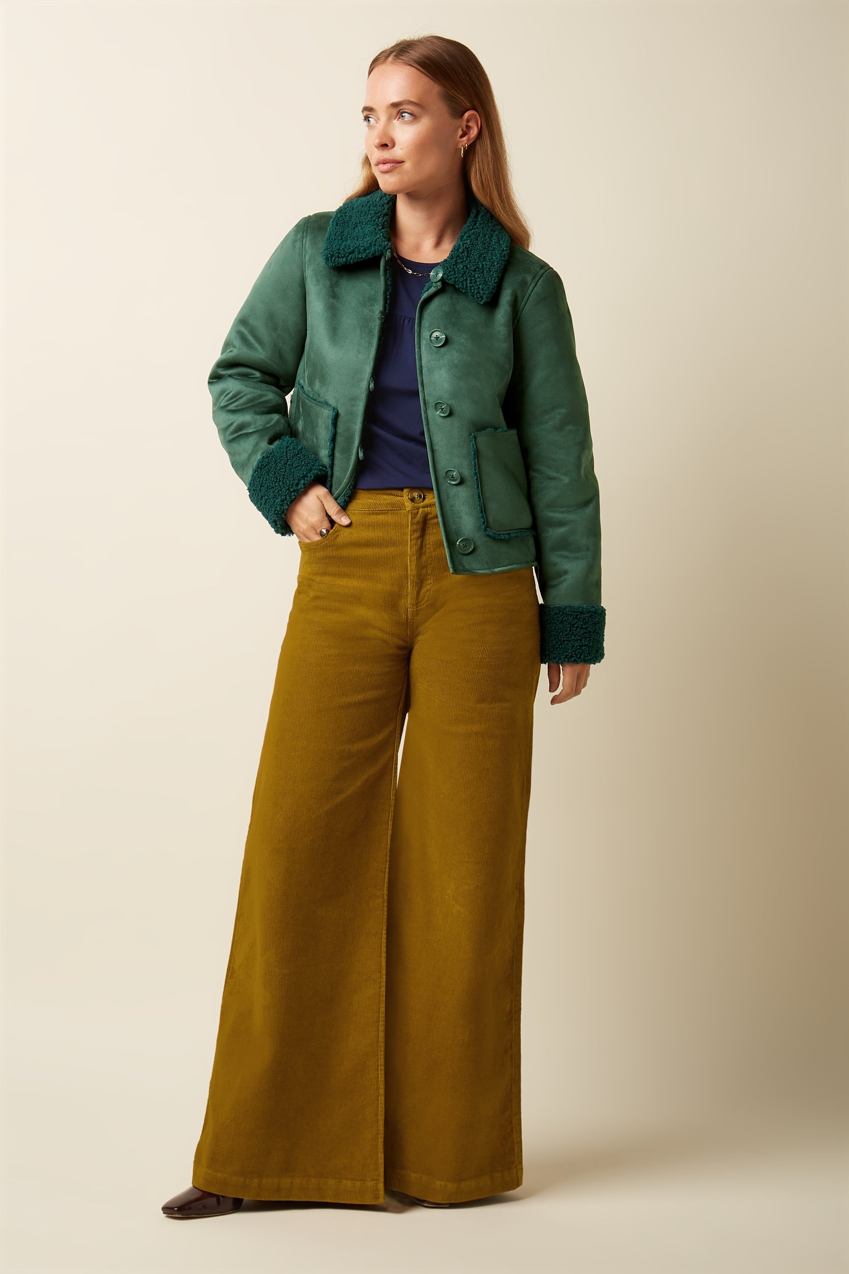 Dina Jacket Lammy - Pine Green
